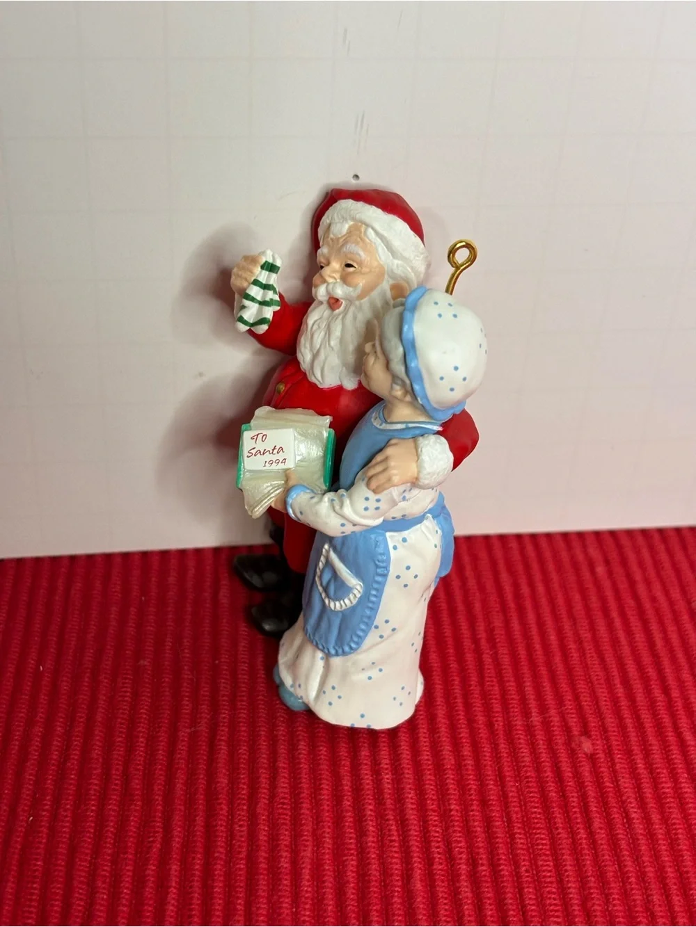 Hallmark Mr. and Mrs. Claus Ornament - Red & White 1994